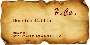Henrich Csilla névjegykártya